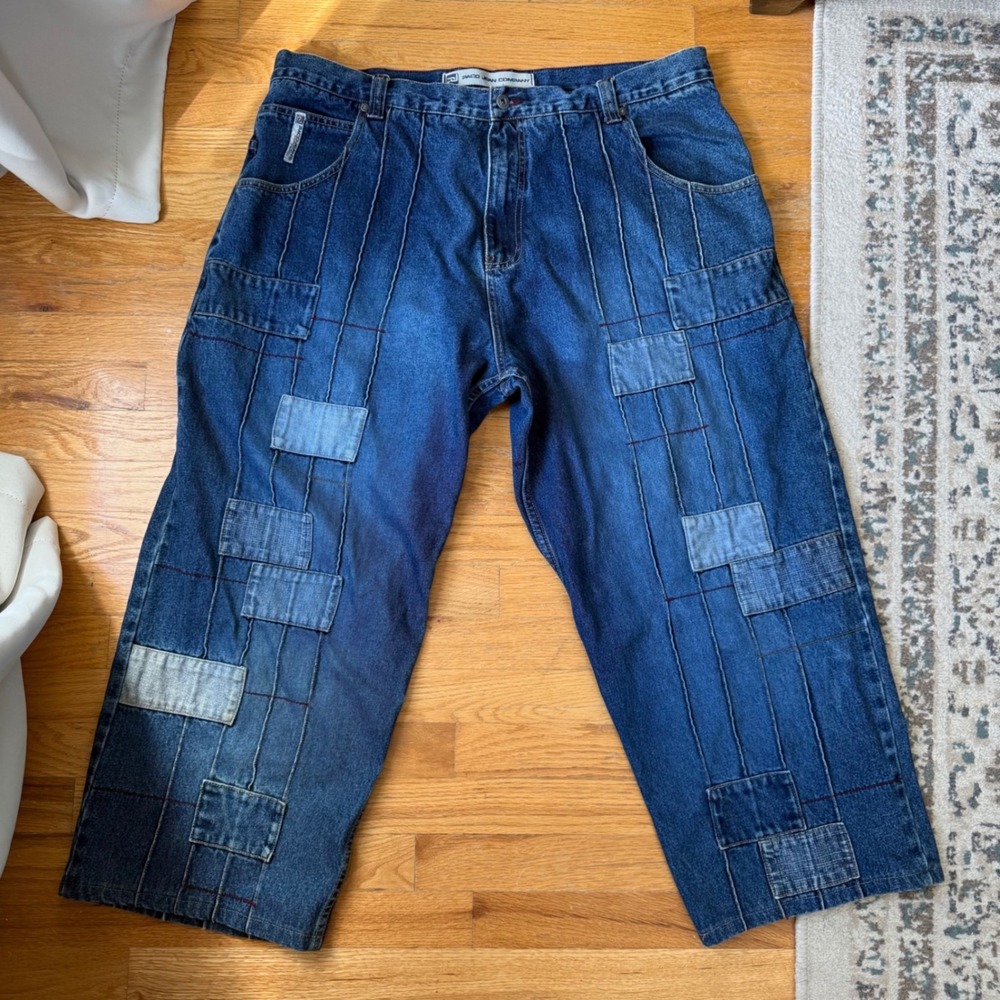 Vintage Paco Jeans 42x33 Baggy Patchwork Denim Y2K Hip Hop Skater Wide Leg